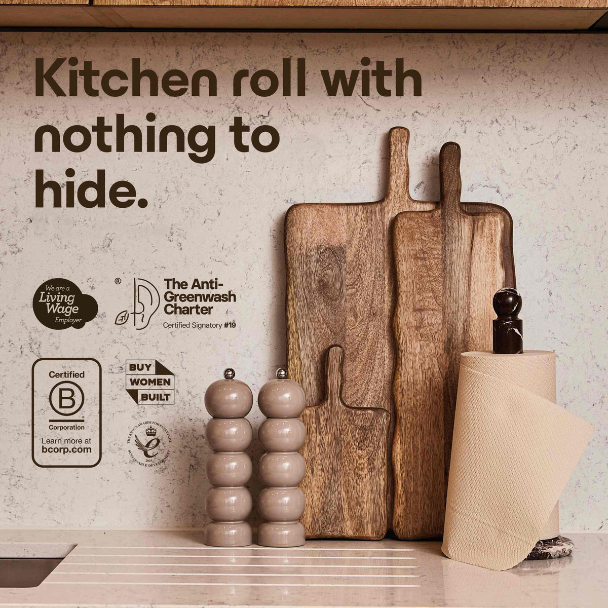 Unbleached Bamboo Kitchen Roll